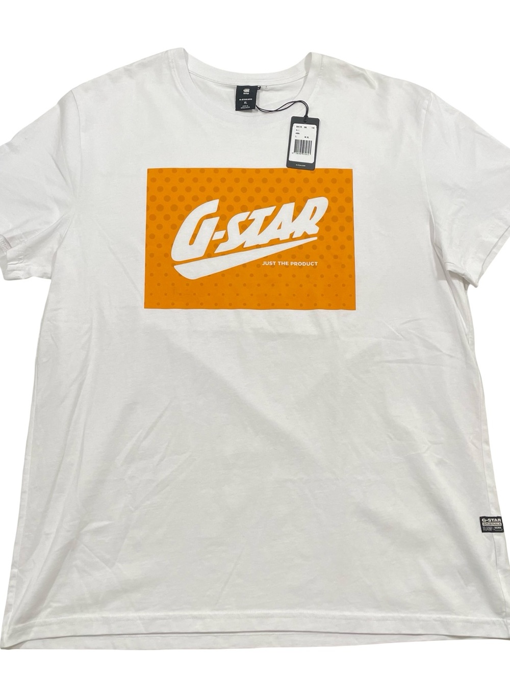 G-Star Raw Graphic Logo Patch Size XL White Tee (Retail $50)